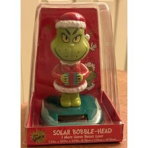 Dr.Seuss‎ THE GRINCH Solar Bobble Head Red Santa Hat And Suit NEW